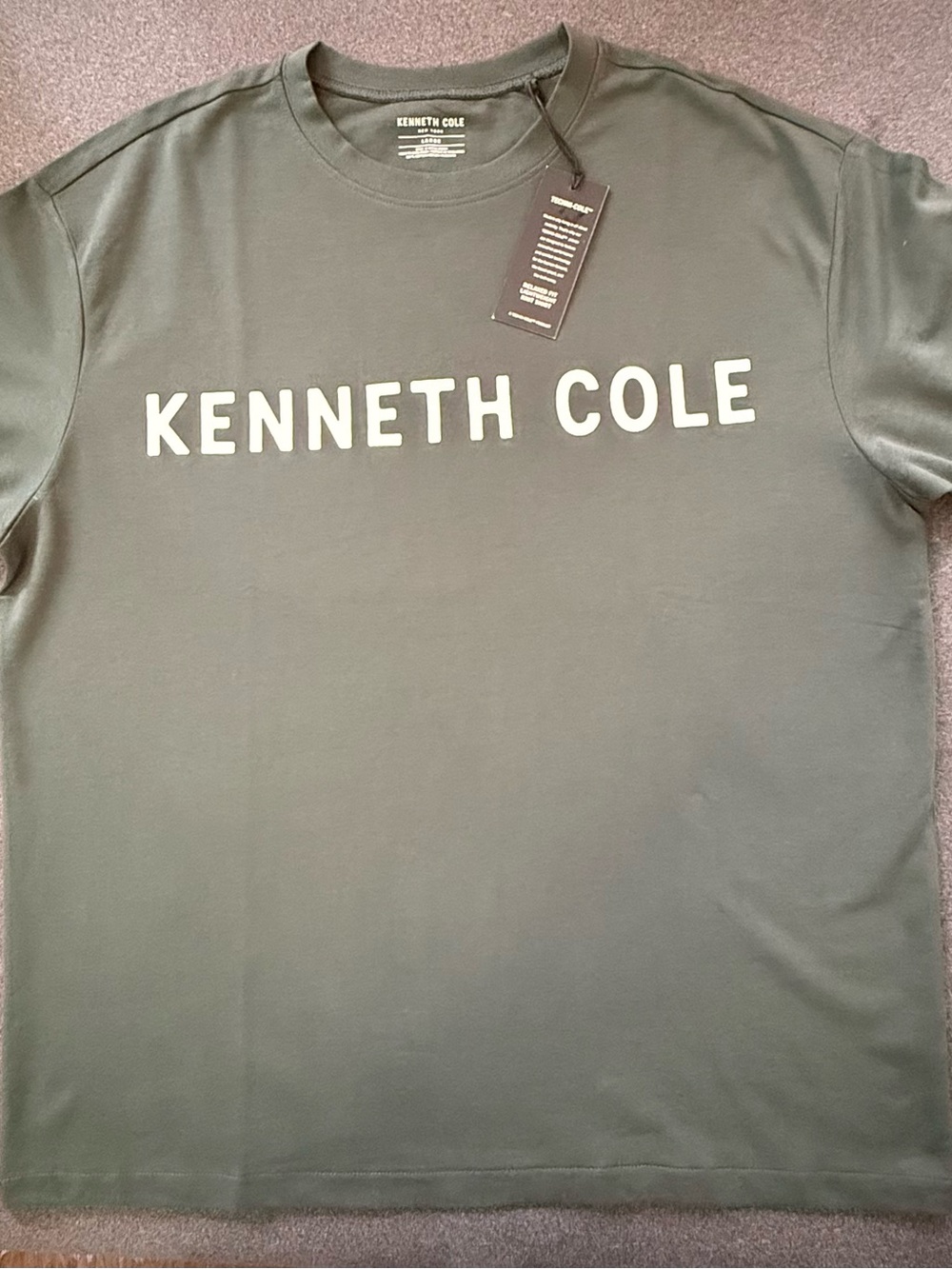 Kenneth Cole Olive Green Logo Crewneck Tee
